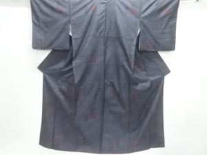 草花模様織り出し本場泥大島紬着物